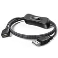 ANDTOBO USB Switch Extension Cable, (Upgraded Data + Power) USB Extension Cord with On/Off Power Switch Cable for LED Strips, iOS System, etc- 3.3 FT