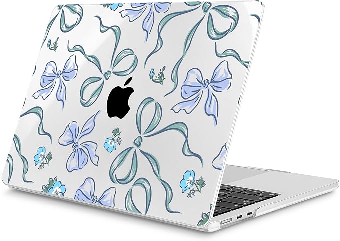 Mektron for 2025 M4 MacBook Air 13.6 Inch A3240 Case Fits 2023 A2681 M2 2024 A3113 M3 Chip with Liquid Retina Display Touch ID, Printed Plastic Hard Shell Cover for MacBook Air 13.6", Bows C355