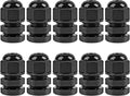 XHF 10 Pcs 1/4" IP68 Strain Relief Nylon Cord Grip NPT Cable Glands Adjustable UL Listed and RoHS Compliant (Black)