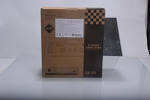 AK55 Stereo Amplifier Home Audio, Bluetooth 5.0 Max 450W Power Stereo Receivers 2.0 Channel Audio Amplifier for Speaker W/Remote Control/AUX/RCA/Echo/USB/2 MIC in for Home Party, Karaoke