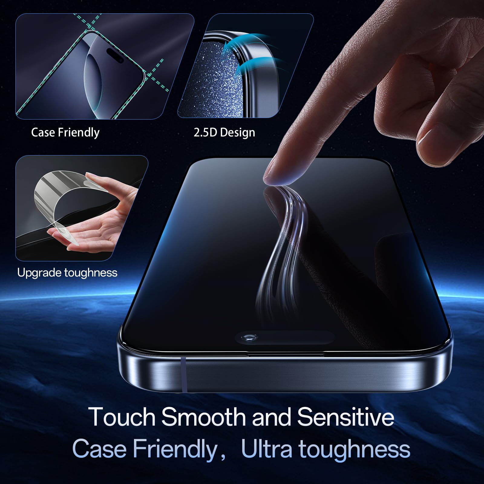 JESOHO Blue Light Blocking Screen Protector for iPhone 17/16 Pro (6.1 ")