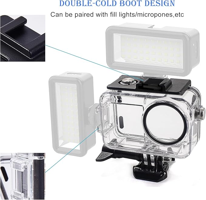 Waterproof Case for DJI Osmo Action 5 Pro/4/3 with 3 Pack Dive Filters, 196FT/60M Underwater Protective Housing Dive Kit, Professional Action Camera Dive Accessory