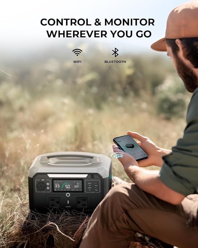 Andes 600 Pro Portable Power Station, 584Wh LiFePO4 Hybrid Battery Backup, [1 Hour 80%] Fast Charging, 600W SiCPrime Solar Generator for Outdoor Camping, RVs, Home Use (Solar Panel Optional)