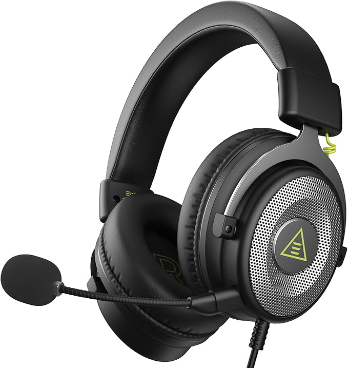 EKSA E900 Headset with Microphone for PC, PS4,PS5, Xbox - Detachable Noise Canceling Mic, 3D Surround Sound, Wired Headphone for Gaming, Computer, Laptop, 3.5MM Jack