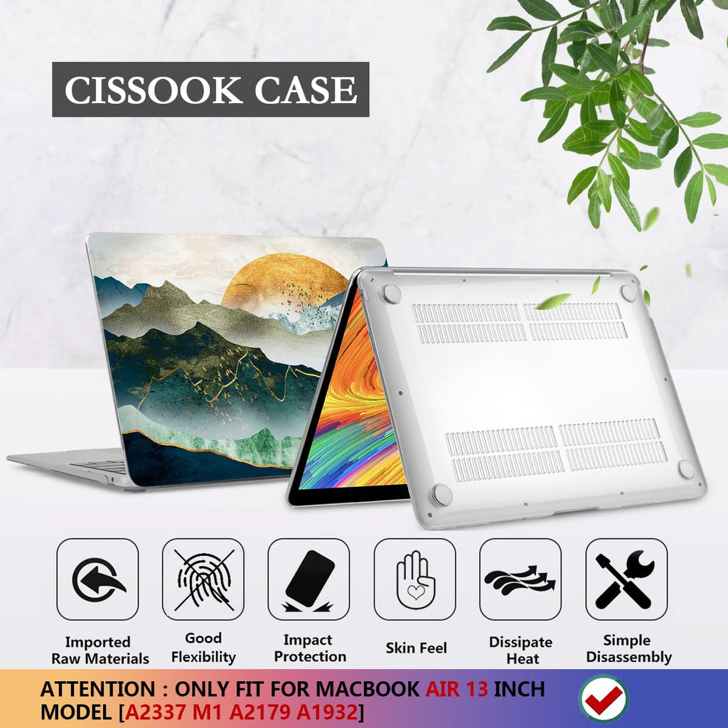 CISSOOK Compatible with MacBook Air 13 inch Case 2021 2020 2019 2018