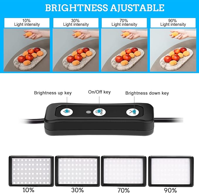 LED Photo Video Light 3-Pack, Ci-Fotto Dimmable 5600K USB LED Continuous Light Photography Light with Tripods and Color Filters for Photo Studios, YouTube, TikTok, Video Recording, Game Streaming