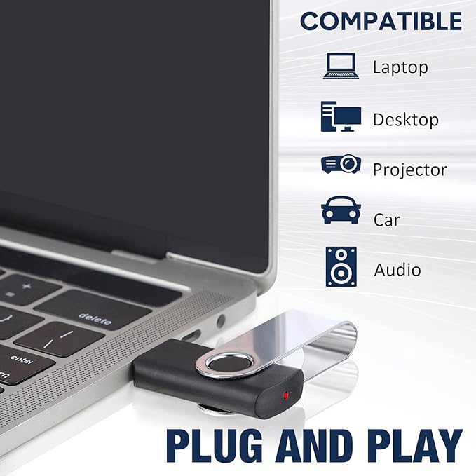 5 Pack 32GB USB Flash Drive with Type C Adapter and Storage Box USB 2.0 High Speed Metal Pen Drive 360° Rotatable Storage Memory Stick for Phone/Pad/PC/Laptop/Android - Black(5-Pack 32GB)