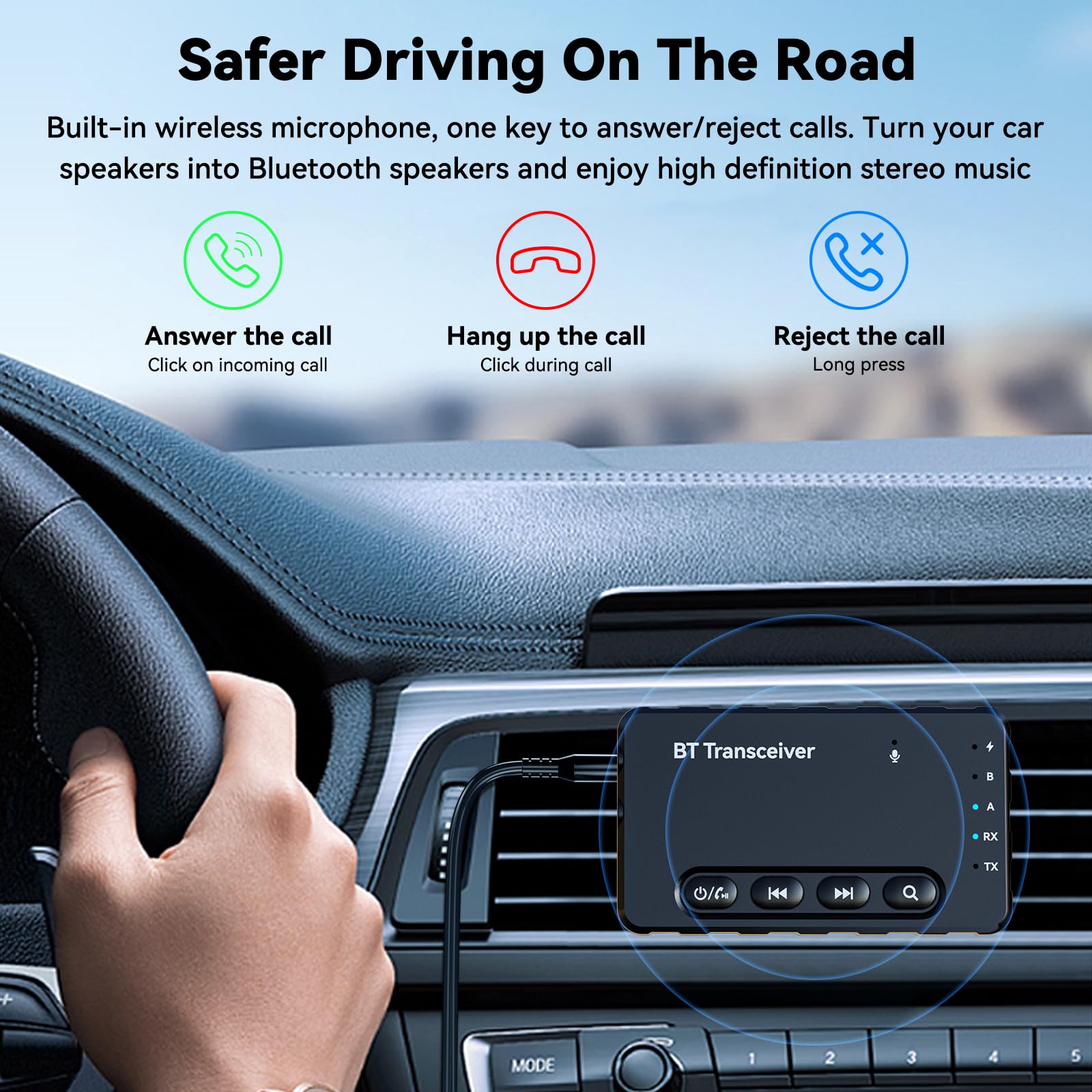 Bluetooth Transmitter Receiver aptX Adaptive/Low Latency/HD Bluetooth Adapter 5.2 Support 2 AirPods Phones, Wireless Audio Receiver 3.5mm Aux Headphone Jack Adapter for Airplane Travel/TV/Home Stereo