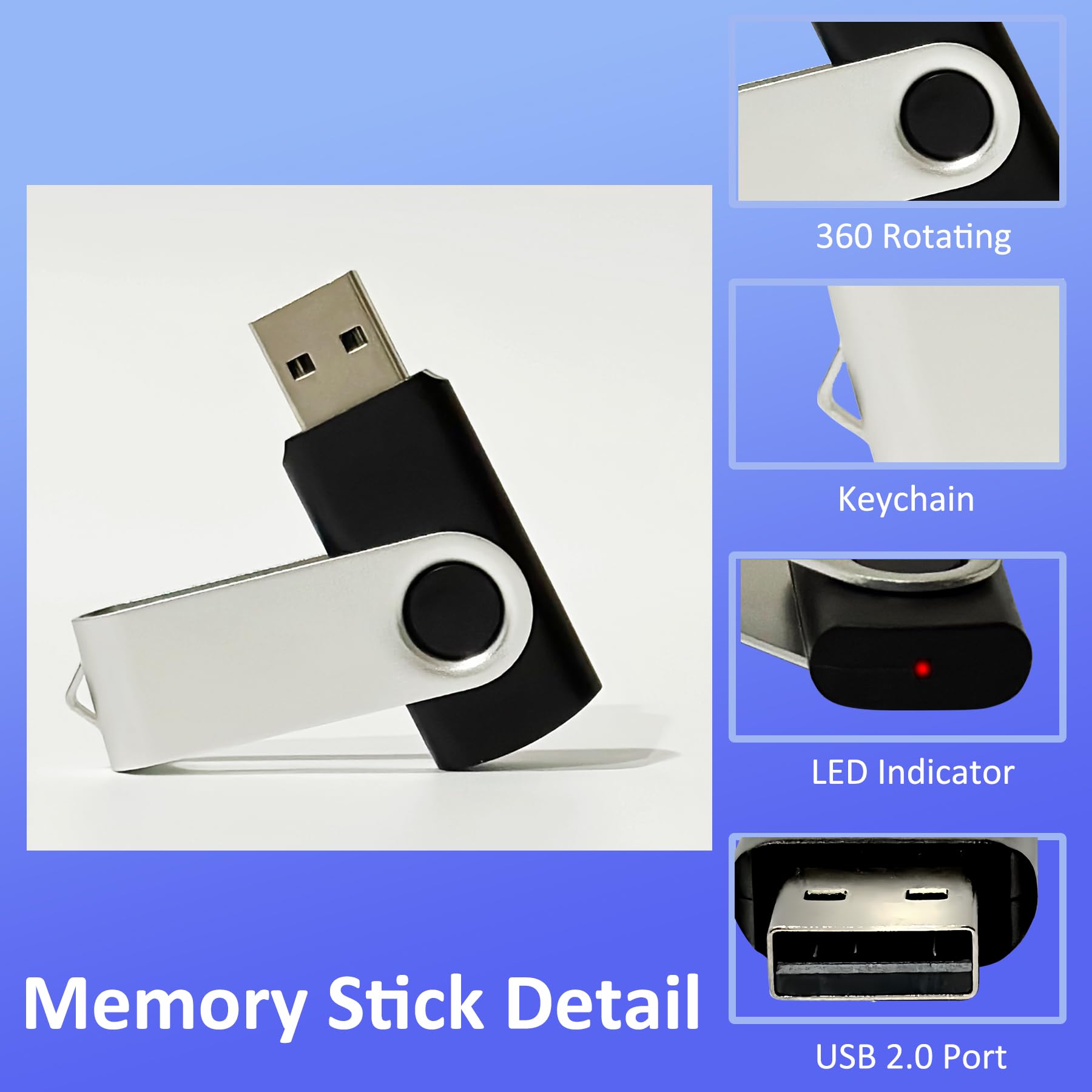 Thumb Drive 16GB 20 Pack Nicepicten FAT32 USB Storage 2.0 Flash Drives Bulk