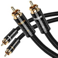 TODN RCA Cables Audiophile Male to Male HiFi RCA Stereo Audio Cable for Car, Home Systems (10 ft/3m, 1 Pair)
