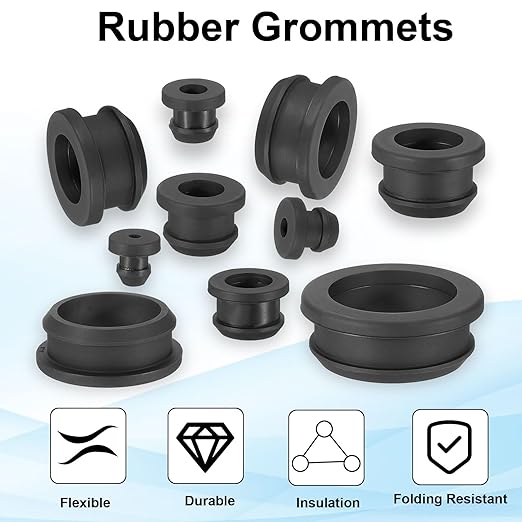 PATIKIL 21mm / 13/16 Inch Drill Hole,5/8 Inch ID Rubber Grommets, 3Pcs Top Hat Grommet for Wiring Eyelet Ring Gasket Automotive Firewall Cable Hole Plugs Wires Protection, Black