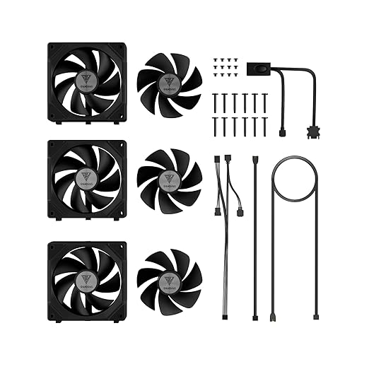 GAMDIAS AEOLUS P2-1203 120mm ARGB PWM Fan (3 Pack, no Hub), Include Reverse Fan Blade x3 & Controller, ARGB Sync, Easy Installation & Cabless Daisy-Chain Design, Silent Operation, Up to 2400RPM, Black