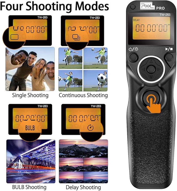 Wireless Remote Shutter Compatible for Sony PIXEL TW-283 S2 Wired Timer Remote Control Compatible for Sony A99II, A77II, A58, A68, A7, A7II, A7R, A7RII, A7S, A7SII, A3000, A5100, A5000 A6000