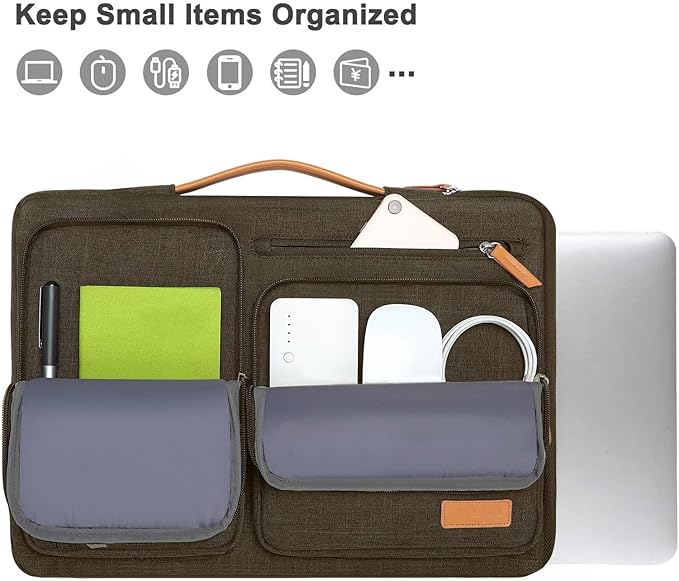 MOSISO 360 Protective Laptop Case 16 inch, 15-15.6 inch Laptop Sleeve Compatible with MacBook Pro 16, HP, Acer, Dell, Lenovo, ASUS, Side Open Carrying Case with 4 Zipper Pockets&Handle,Carob Brown