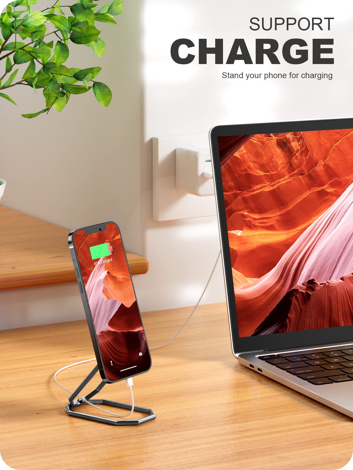 A-LuGei 𝗙𝗼𝗹𝗱𝗮𝗯𝗹𝗲 & 𝗔𝗱𝗷𝘂𝘀𝘁𝗮𝗯𝗹𝗲 Phone Kickstand Ring Holder, Magnetic Cell Phone Grips, Phone Stand for Desk, Adhesive Phone Holder for Hand, 360° Rotation Ring for Back of iPhone Case