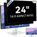 [2 Pack] 24 Inch Computer Privacy Screen for 16:9 Aspect Ratio Widescreen Monitor, Eye Protection Anti Glare Blue Light Computer Monitor Privacy Filter, Removable Anti-Scratch 24in Protector Film
