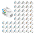 VCE Cat6A RJ45 Keystone Jacks UL Listed 50-Pack, 110-Type UTP Modular Ethernet Jacks Insert 10Gbps, Bundle with Keystone Punch Down Stand and Wire Stripper Cutter