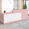 Reception Desk with Counter Modern Checkout Counter with Lockable Drawer Keyboard Tray Receptionist Desk for Office Salon Reception Table T Left 63inch/160cm