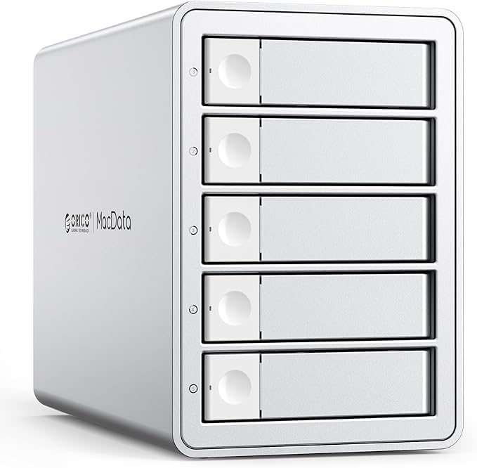 ORICO 5Bay RAID External Hard Drive Enclosure for 2.5/3.5 Inch SATA HDD/SSD up to 5X 24TB, USB3.0 Type-A Hard Drive Docking Station, Supports RAID 0/1/3/5/10/JBOD/Clone/ClearMode -9958RU3