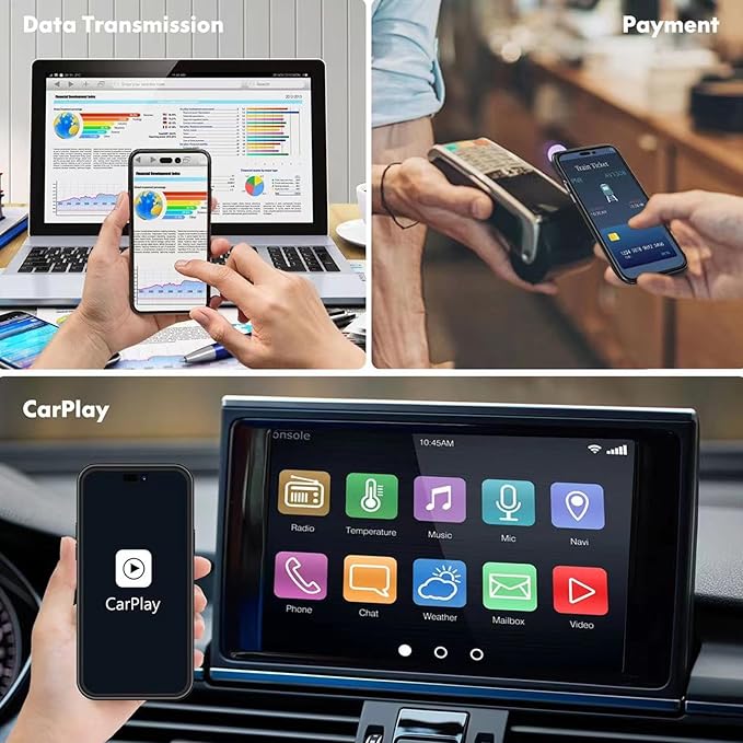 Battery Case for iPhone 15 Pro, 10000mAh Rechargeable Portable Charging Case with Wireless Charging, Compatible for iPhone 15 Pro (6.1 inch) with CarPlay, Extend Battery Pack Charger (Black)