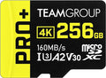 TEAMGROUP A2 Pro Plus Card 256GB Micro SDXC UHS-I U3 A2 V30, Read/Write up to 160/110 MB/s for Nintendo-Switch, Steam Deck, Tablets, Smartphones with Adapter TPPMSDX256GIA2V3003