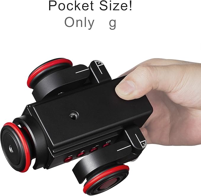 EACHSHOT Motorized Dolly Car, 3-Wheels Wireless Electric Track Rail Slider Video Camera Dolly Car with Remote Control, Compatible with DSLR Camera, Camcorder, for GoPro, iPhone, and Android Smartphone