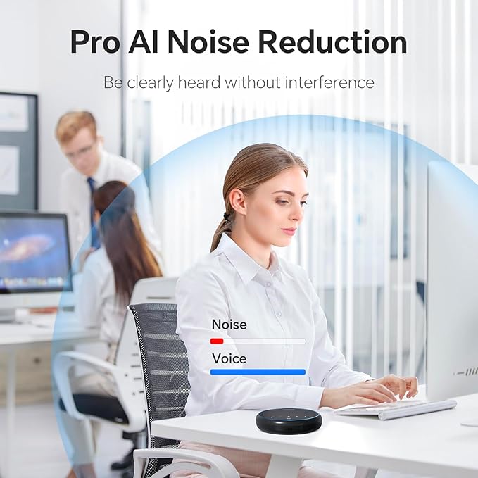 N newline Conference Speaker and Microphone, 360 Voice Pickup, AI Noise Reduction, Dual Connectivity, USB C Conference Room Speaker for Meetings, NewPie