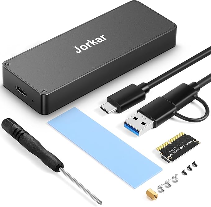 External SSD Enclosure USB-C 3.2 for 12+16 Pin MacBook Air/Pro mid 2013-2017, CNC Hard Drive Case for A1466 A1465 A1502 A1398, Portable SSD Reader Box