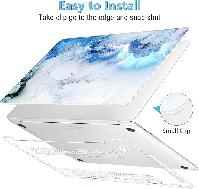 Mektron for MacBook Air 13 Case A1466/A1369 (2010-2017 Release), Snap-on Plastic Hard Shell Cover for MacBook Air 13.3 inch with Keyboard Cover,Cloud & Lightning