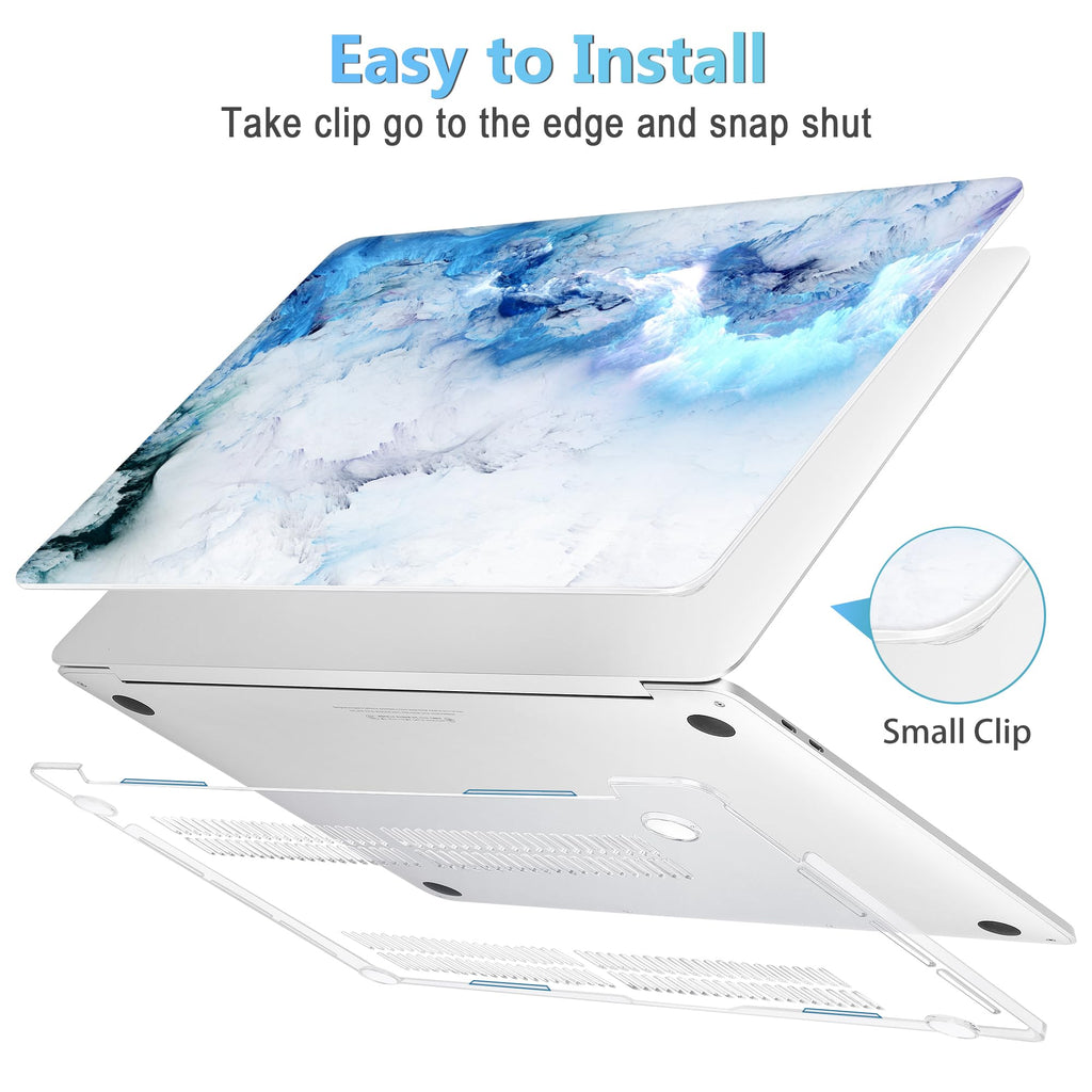 Mektron for MacBook Air 13 Case A1466/A1369 (2010-2017 Release), Snap-on Plastic Hard Shell Cover for MacBook Air 13.3 inch with Keyboard Cover,Cloud & Lightning