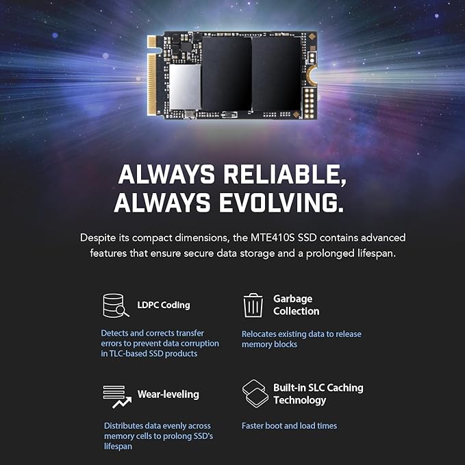 Transcend 512GB M.2 2242 SSD, Up to 5000MB/s, PCIe Gen4x4 NVMe 3D TLC, for Ultra-Thin Laptops, Lenovo Legion Go&Yoga Gen 6, ASUS ExpertBook&ZenBook, Mini PC, DRAM-Less Design for Low Power Consumption