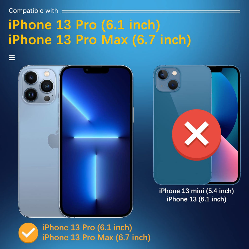 UniqueMe 3 Pack Lens Protector for iPhone 13 Pro/Pro Max-Sierra Blue