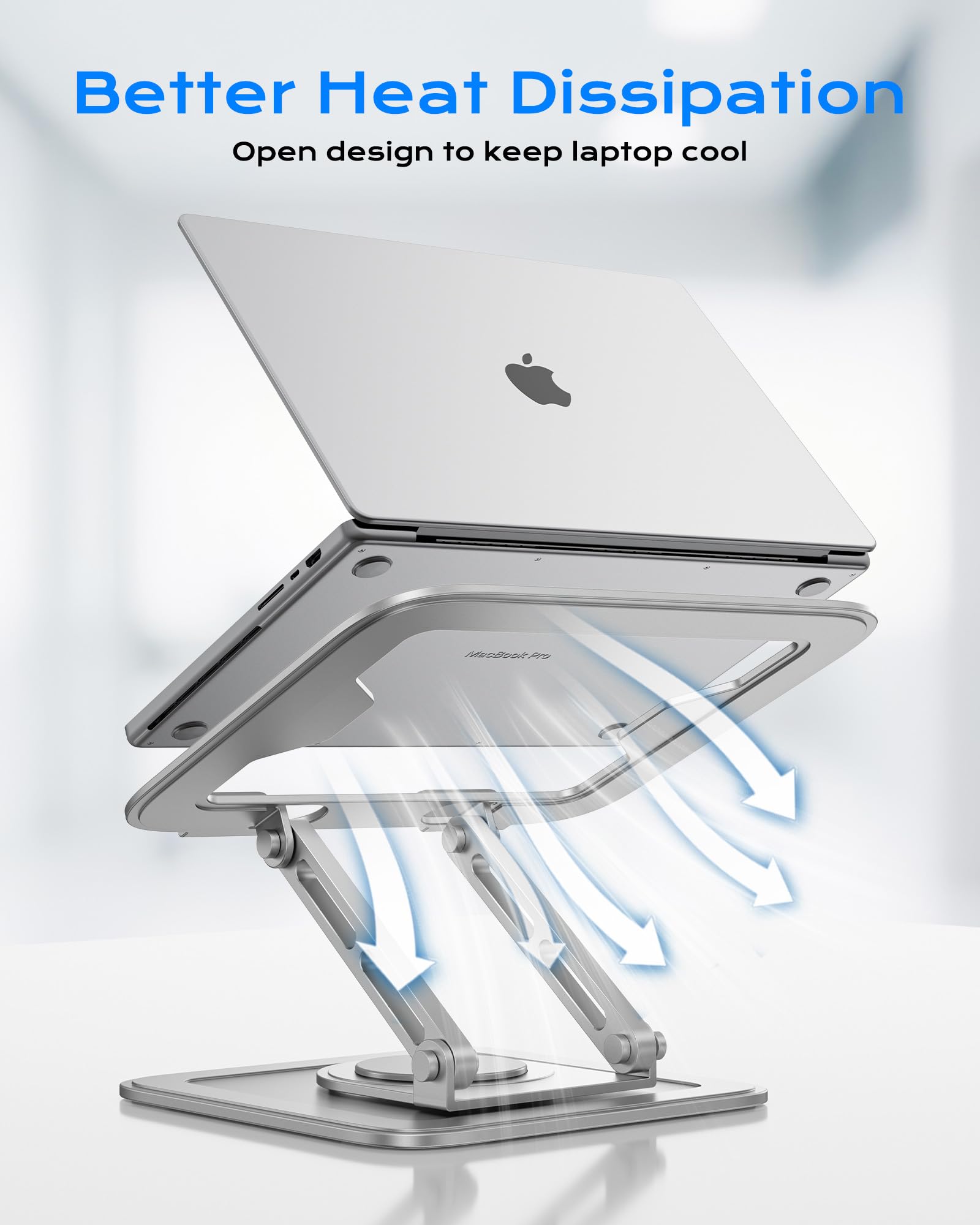 LOXP Adjustable Laptop Stand, Computer Stand with 360 Rotating Base