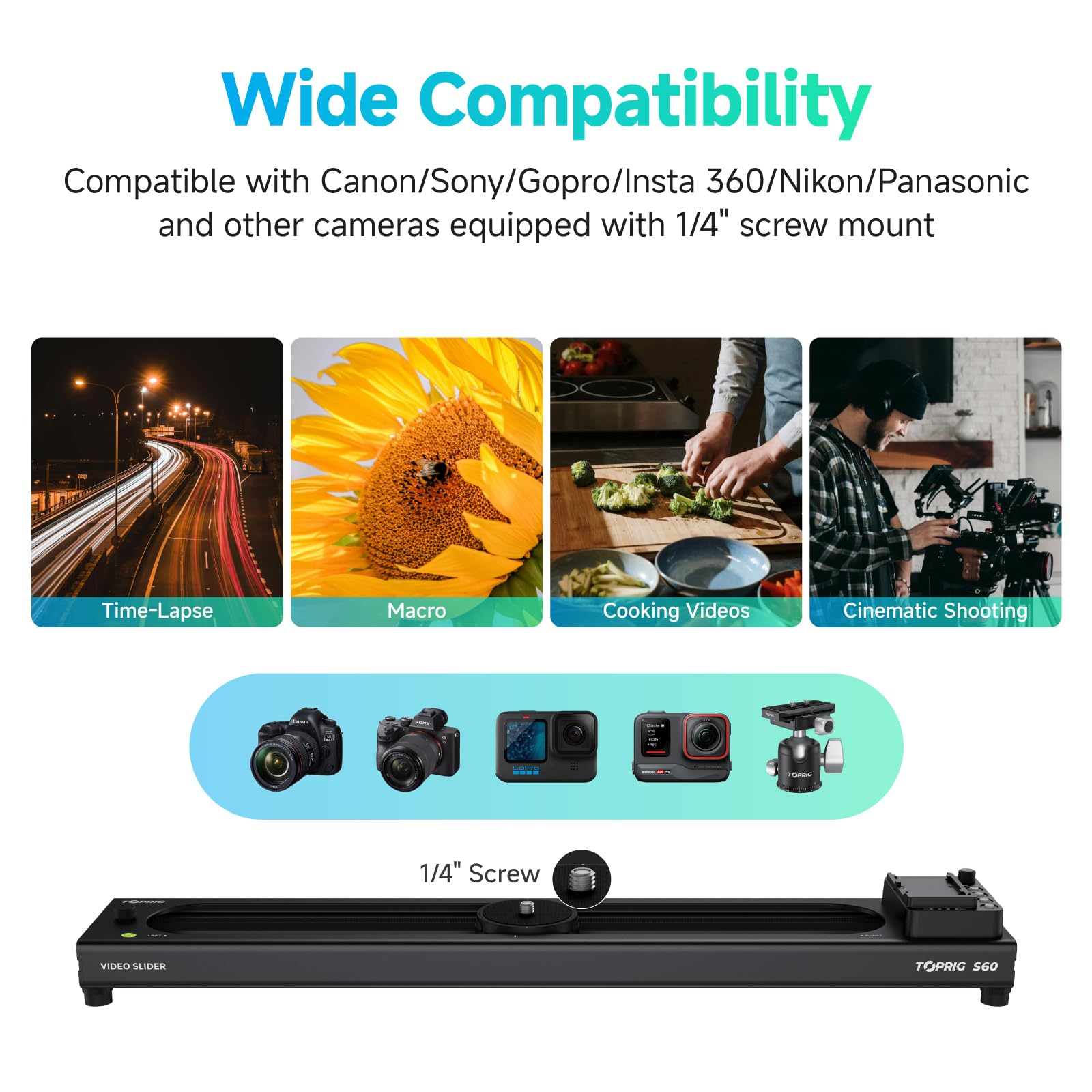 Accsoon Toprig S40 Motorized Camera Slider, 16inch