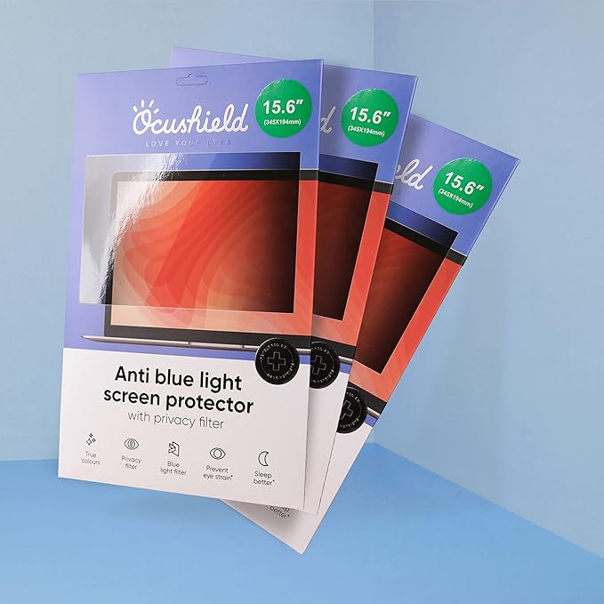 Ocushield 26” (16:10) Anti-Blue Light Screen Protector with Privacy Filter for Laptops and Computer Monitors - Anti-Glare - Easy Install - Anti-Fingerprint - Reduce Eye Fatigue (552 x 346 mm)