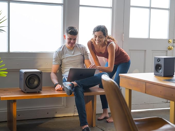 Audioengine S6 210W Compact Powered Mini Subwoofer- Powerful Bass in a Small Package - Great for Desktops, Apartments, Offices and Gaming Setups