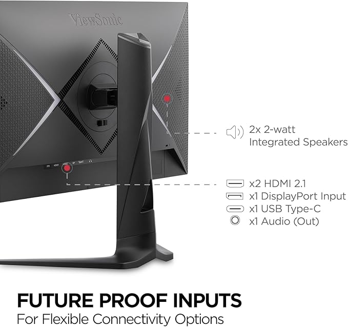 ViewSonic XG2736-2K 27 Inch 1440p IPS Gaming Monitor with 240Hz, 0.5ms FreeSync Premium, NVIDIA G-Sync Compatible, RGB Lighting, Advanced Ergonomics, HDMI, DP and 65W USB-C Inputs
