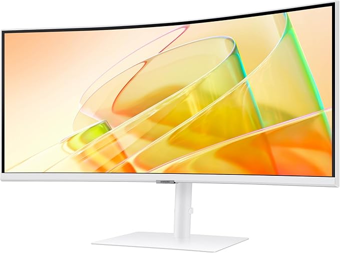 Samsung 34” ViewFinity (S65TC) Series Ultra-WQHD 1000R Curved Computer Monitor, HDR10, 100Hz, AMD FreeSync, Thunderbolt 4, Height Adjustable Stand, Built-in Speakers, Eye Care, LS34C650TANXGO, 2024