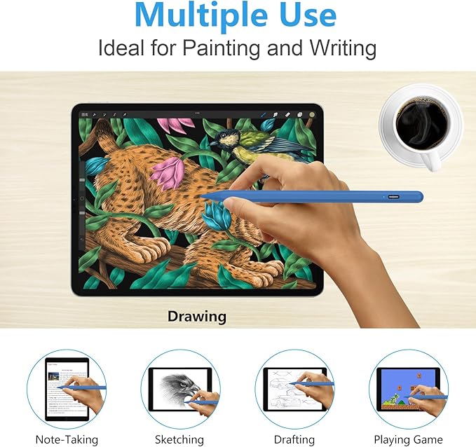 Stylus Pen for iPad 2018-2023 with Palm Rejection, Active Pencil for iPad 10th/9th/8th/7th/6th Gen, for iPad Pro 11/12.9 inch, for iPad Air 5th/4th/3th Gen, for iPad mini 6th/5th Gen (Navy Blue)