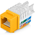 Everest 45° Angled RJ45 Cat6 Keystone Jacks 20-Pack in Yellow - Slim Profile Female RJ45 Connectors - Cat 6 Keystone Jack - Compatible with 45° Angled Speed Termination Tool - 45Term (B0BL3GS7ZY)