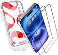 Screen Protector for iPhone 16 – Full Edge-to-Edge Protection Tempered Glass Screen Saver for iPhone 16 with Applicator, 9H Hardness, Oleophobic Coating - iPhone 16 accessories - Black