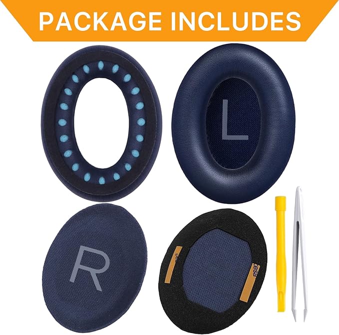 Replacement Ear Pads for Bose QuietComfort 45 (QC45)/QuietComfort SE (QC SE)/New QuietComfort Wireless Over Ear Headphones, Earpads Cushions with Softer Leather and Thicker Memory Foam