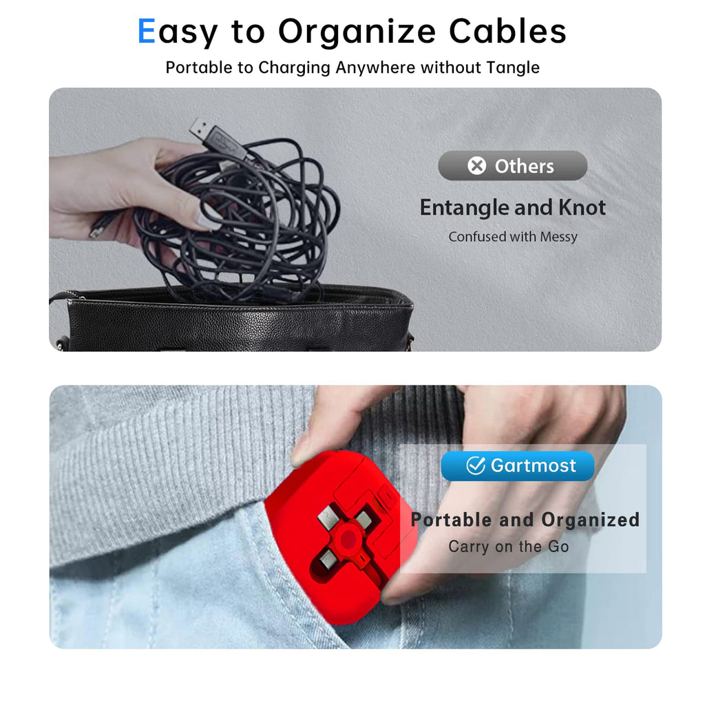 3 Pcs Retractable 3-in-1 Charging Cable,Compatible with All iPhone Models