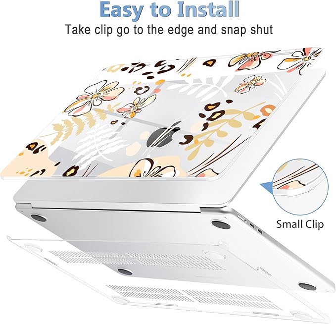 Mektron Compatible with M4 MacBook Air 15 inch Case 2025 A3241 2024 2023 M3 A3114 A2941 M2 Liquid Retina Display Touch ID, Plastic Hard Case & Keyboard Skin & Screen Protector - Abstract Floral C347