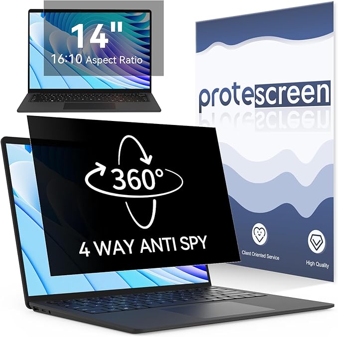 360° Laptop Privacy Screen 14 Inch for 16:10 Computer, 14" Monitor 4 Way Privacy Anti Glare Protector Blue Light Filter Shield Film Compatible with Lenovo/Hp/Dell/Acer/Asus/Thinkpad/Envy/Toshiba
