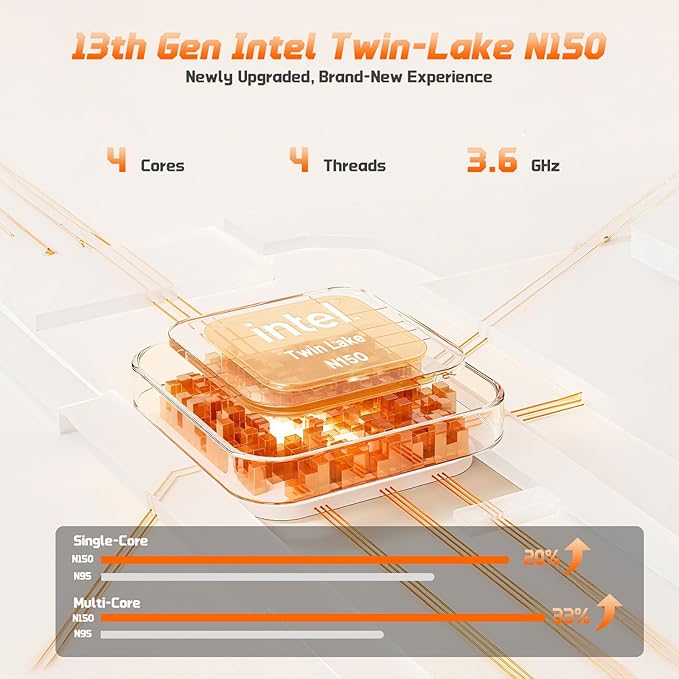 15.6" FHD IPS Student-Laptop Computer - 16GB RAM 1TB SSD, 4 Cores 13th Gen Intel N150(Beat to i3-1115G4, Up to 3.6GHz), 65W GaN Type-C, Fingerprint, Backlit Keyboard, Wi-Fi 6, BT5.2, Numpad