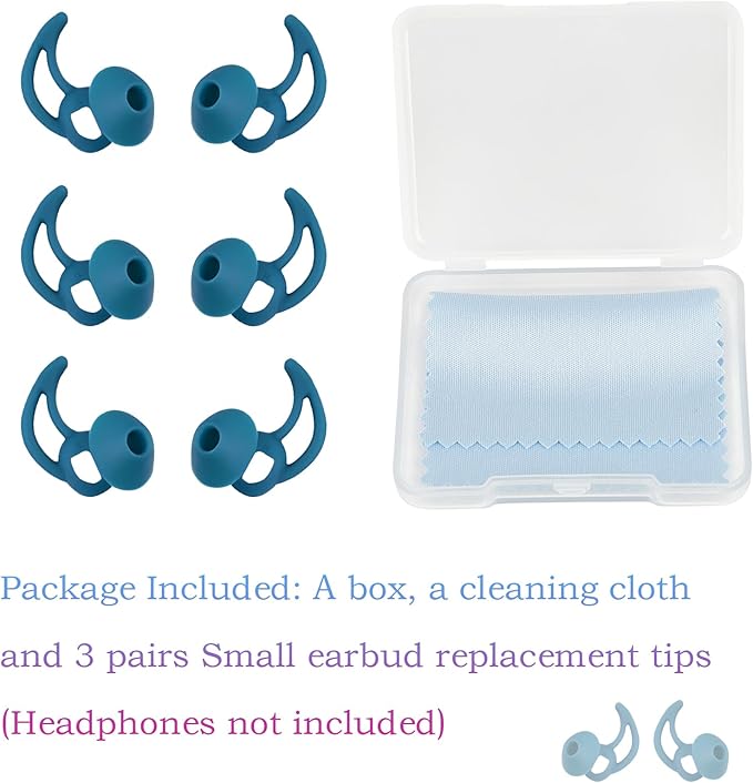 Earbud Pads Replacement Silicone Ear Bud Tips Eartips Compatible with Bose Quietcomfort and Sport Headphone Rubber Tips Earbud Covers Small 3 Pairs