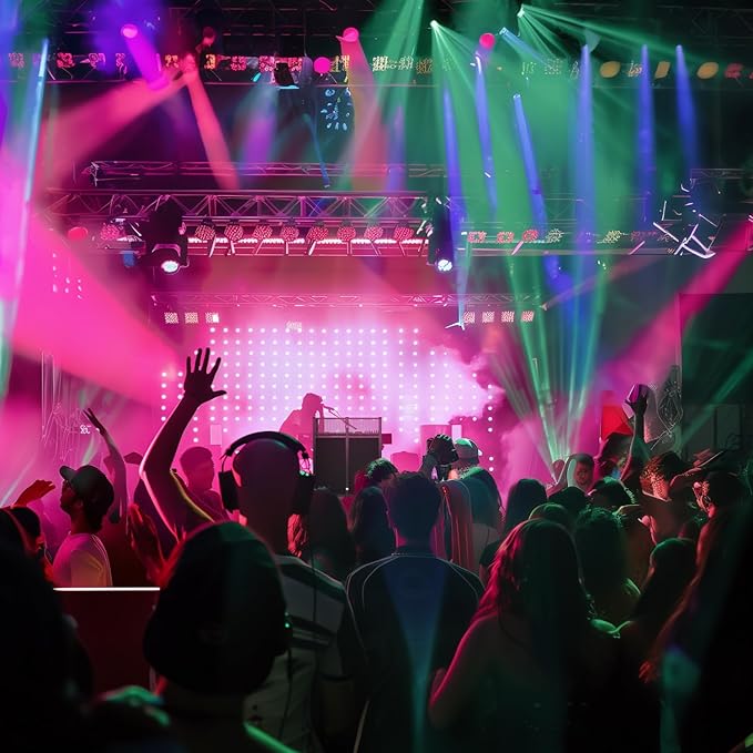 Portable DJ Booth Table,Foldable DJ Table Stand Portable with White & Black Scrim,Adjustable DJ Facade Table Station Triangle Plate Metal Frame DJ Table with Cable Hole for Private Events, Clubs, Bars