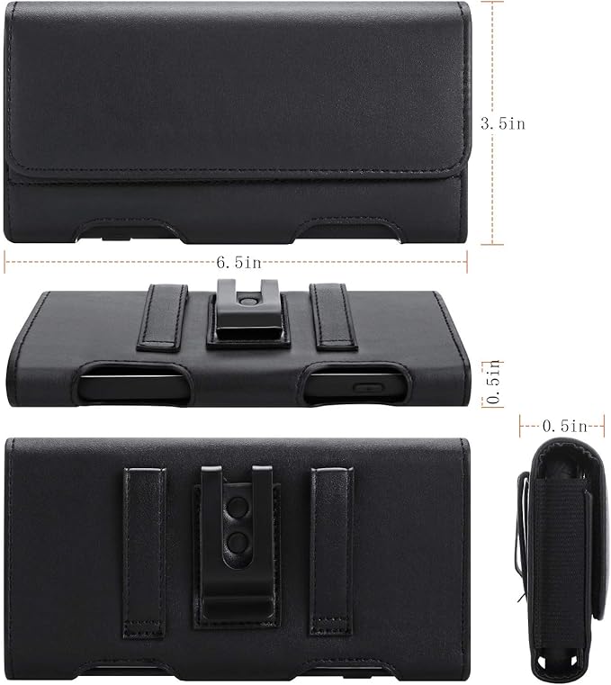 BECPLT for Samsung Galaxy S24+ S23+ S22+ 5G S23 FE 5G S21 FE 5G Holster Case, Galaxy S21+ 5G Leather Pouch Holster Case with Belt Clip Loops for Samsung Galaxy S20+ 5G S20 Plus S10 Plus S9 Plus -Black