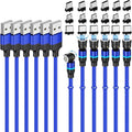 Magnetic Charging Cable (6-Pack,1.6+3.3+3.3+6.6+6.6+10ft) 540° Rotation 3A Fast Charging Data Sync 3 in 1 Magnetic Phone Charger Cable with LED Light Compatible with Micro USB Type C Phone Device